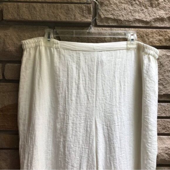 Citron Santa Monica Wide Leg Pants Cream White 3x Lagenlook Coastal - Picture 3 of 11
